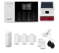 HUXGO® HXA005 Alarme Maison sans Fil WiFi + GSM 4G avec Sirène exterieure sans Fil | Système d'alarme avec détecteur de Mouvement, 3X capteurs de Porte | Kit sécurité Maison, Appartement, Garage