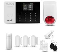 HUXGO® HXA005 Alarme Maison sans Fil WiFi + GSM 4G avec Sirène exterieure sans Fil | Système d'alarme avec détecteur de Mouvement, 3X capteurs de Porte | Kit sécurité Maison, Appartement, Garage