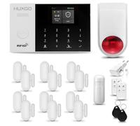 HUXGO® HXA005 Alarme Maison sans Fil WiFi + GSM 4G avec Sirène exterieure sans Fil | Système d'alarme avec détecteur de Mouvement, 12x capteurs de Porte | Kit sécurité Maison, Appartement, Garage