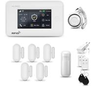 HUXGO® HXA006 Alarme Maison sans Fil WiFi + GSM avec Sirène | Kit Alarme avec détecteur de Mouvement, 5X capteurs de Portes et fenêtres,télécommande | TUYA Intelligent