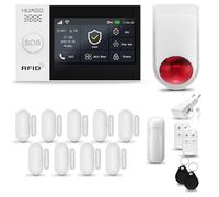 HUXGO® HXA007 Alarme Maison sans Fil WiFi + GSM avec Sirène exterieure sans Fil | Système d'alarme avec détecteur de Mouvement, 9X capteurs de Porte | Kit sécurité Maison, Appartement
