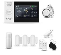 HUXGO® HXA007 Alarme Maison sans Fil WiFi + GSM avec Sirène | Système d'alarme avec détecteur de Mouvement, 3X capteurs de Portes et fenêtres,télécommande |TUYA Intelligent
