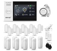 HUXGO® HXA007 Alarme Maison sans Fil WiFi + GSM avec Sirène | Système d'alarme Domestique avec 9X détecteurs de Mouvement, 9X capteurs de Porte | Alarme sans Fil avec TUYA App.