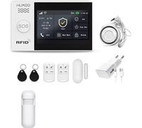HUXGO HXA007 Alarme sans fil WLAN + GSM 4G LTE avec capteur de mouvement maison bureau appartement garage TUYA Smart application alertes SMS contrôle par téléphone langue FRANÇAIS