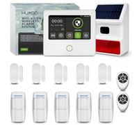 HUXGO® HXA502 Kit Alarme sans Fil WiFi + GSM 4G | Système d’Alarme avec Sirène Solaire, 5X Détecteurs PIR, 5X Capteurs d’Ouverture | Idéal pour Habitation & Garage, Kit de Sécurité Connecté