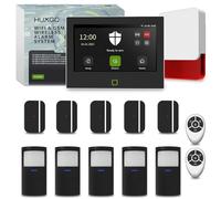 HUXGO Kit Alarme Maison HXA700 sans Fil Noir WiFi + GSM 4G | Kit Alarme Maison Complet avec Noir 5X capteurs PIR, 5X capteurs Ouverture Porte/fenêtre | pour Maison et Garage