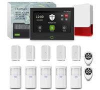 HUXGO® Kit Alarme Maison HXA700 sans Fil WiFi + GSM 4G | Kit Alarme Maison Complet avec sirène Radio, 5X capteurs PIR, 5X capteurs Ouverture Porte/fenêtre | Montage DIY, idéal pour Maison et Garage