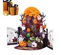 Huxibai Cartes d'Halloween Décoration 3D de bureau avec salutations