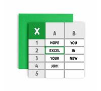 Huxters Cadeau de départ pour collègues, hommes pour lui - Excel Good Luck in Your New Job - Dream Job - Sorry Your Leaving Good Luck In Your New Job - Carte de félicitations - 14,8 cm