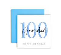 Huxters Carte d'anniversaire 100 ans pour grand-père, cartes d'anniversaire spéciales pour homme et lui - (100e grand-père)