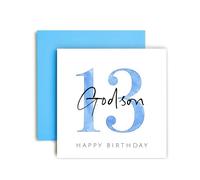 Huxters Carte d'anniversaire 13 ans pour filleul - Cartes d'anniversaire spéciales pour garçons, lui et adolescents - (13e filleul)