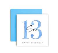 Huxters Carte d'anniversaire 13 ans pour fils, cartes d'anniversaire spéciales pour garçons, lui et adolescents - (13e fils)
