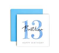 Huxters Carte d'anniversaire 13 ans pour frère, cartes d'anniversaire spéciales pour garçons, lui et adolescents - (13e frère)