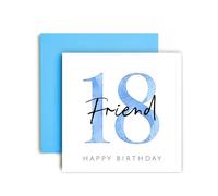 Huxters Carte d'anniversaire 18 ans pour ami, cartes d'anniversaire spéciales pour homme, lui et adolescents - (18e ami)