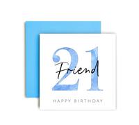 Huxters Carte d'anniversaire 21 ans pour ami, cartes d'anniversaire spéciales pour homme et lui - (21e ami)