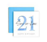 Huxters Carte d'anniversaire 21 ans pour beau-fils - Cartes d'anniversaire spéciales pour homme et lui - (21e beau-fils)