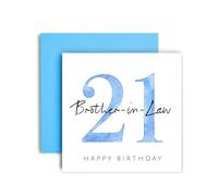 Huxters Carte d'anniversaire 21 ans pour beau-frère - Cartes d'anniversaire spéciales pour homme et lui - (21e beau-frère)