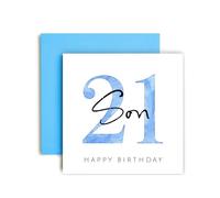 Huxters Carte d'anniversaire 21 ans pour fils, cartes d'anniversaire spéciales pour homme et lui - (21e fils)