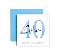 Huxters Carte d'anniversaire 40 ans pour cousin - Cartes d'anniversaire spéciales pour homme et lui - (40e cousin)