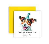 Huxters Carte d'anniversaire du chien - Jack Russell Terrier - Best Wishes to Dog Mum and Dad - Message amusant pour les amis et la famille, premier anniversaire (Jack Russell Terrier)
