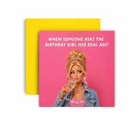Huxters Carte d'anniversaire pour femme - Carte de vœux amusante pour amie, sœur ou meilleure amie - Cadeau d'anniversaire glamour rose pour femme