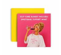 Huxters Carte d'anniversaire pour femme - Carte de vœux humoristique pour amie, sœur ou meilleure amie - Carte humoristique pour elle - Cadeau glamour rose vin