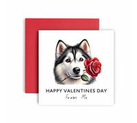 Huxters Carte de Saint-Valentin de la part du chien - Husky de Sibérie - Happy Valentines to Dog Mum and Dog Dad - Dog Best Friend (Husky de Sibérie)
