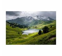 HUYEEI Poster Décoration Paysage Nature Vallée du lac Cui impression d'art, pour le salon et la chambre la chambre, Couloir de bureau etc.(vert)-20x30cm Sans cadre