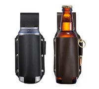 HUYIWEI Etui à bière,2 pièces Porte-bière en Cuir,Ceinture de bière Holster Beer comme Cadeau pour Homme, idées Cadeaux pour Amis, père, collègues, soirée Barbecue