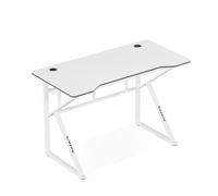 huzaro Hero 1.6 Blanc, Bureau Gaming, Construction Solide, 100x60cm | Design Ergonomique, Plateau revêtement Carbone, Crochet Casque, Porte gobelet, Home Office