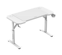 huzaro Hero 2.6, Bureau PC Gaming, Construction Solide, Design Ergonomique | Plateau en Carbone, 120x60cm, Crochet Casque, Porte gobelet, Reglage 3 hauteurs, Passe-Cable, Blanc