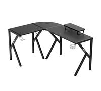 Bureau Gaming - HUZARO - HERO 6.3 - Bureau d'angle en acier - Surface en carbone - Porte-casque et gobelet