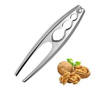 HUZNA 1 Pcs Casse Noix Premium,Casse-Noix,Casse-Noisette Métal avec Poignée Ergonomique,pour Les Noix,Noisettes, Amandes,Fruit de mer ou Autres Noix,Argenté,17 x 3,8 x 1,5 cm