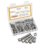 HVDHYY M5 Vis et Écrous Assortiment 150pcs Acier Inoxydable 304 Six Pans Creux