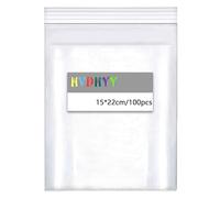 HVDHYY Sachets Transparent Reutilisable 100pcs Sacs en Plastique Transparent Refermables 150mm x 220mm 100µm Petite Pochette Plastique de Bijoux Boucles d'oreilles Collier Échantillons