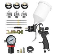 HVLP Professionnel Pistolet à Peinture 3 Buses 1,4mm 1,7mm 2,0mm | Coupelle 600ML, Réglage De La Pression D’Air, Pistolet a Peinture pour Voiture, Meubles, Bois