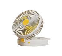 HVSYVVSRL Ventilateur de table pliable pour la maison, l'extérieur, portable, à fixer au mur, chargement USB, veilleuse de bureau, tête secouante, légère (blanc)