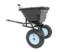 HW-SPREADER épandeur universel pour tracteur tondeuse 30 L, épandeur d’engrais, de sel et de graines jusqu’à 3,5 m