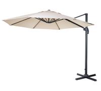 HWC-A96 Parasol rond à pied en Y pour usage professionnel, Ø 3 m, polyester, aluminium/acier, 23 kg – Crème