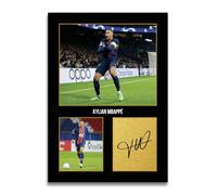 HWC Trading Kylian Mbappe Paris Red and Blues Cadeaux imprimés photo autographe signée pour les fans de football et les supporters (ID-004658) - A4 Impression Uniquement