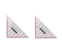 HWIREUIGT 2 Pièces 30 CM Dessin Triangle Règle Multifonction Dessin Règle avec Poignée Rapporteur Règle de Mesure Papeterie