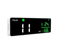 HWIREUIGT Détecteur de Pollen DM1306P Rechargeable, Fixation Murale, Stockage des Données, Mesure Du Pollen, Température et Humidité