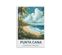 HWJJUII Poster vintage Punta Cana de la République dominicaine de voyage - 30 x 45 cm - Impression sur toile - Décoration murale pour chambre à coucher