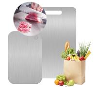 HWJPDMBD Titanium Cutting Board, 2 Pièces Planche à Découper en Titane, Planche de à Decouper Inox, Planche à Découper Titanium, Pour la Cuisine