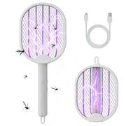 HWLWGFD Tapette à mouches électrique pliable - Tapette électrique rechargeable USB-C - Raquette anti-insectes avec vague lumineuse et capture de grande surface pour extérieur, intérieur