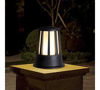 HWSY Lampe de pelouse étanche extérieur E27 Noir Pilier Lampe Minimaliste lampadaire Aluminium et Verre Pilier Voie Lampe pour Cour Villa Patio Parc Rue entrée Poteau Lanterne Interesting
