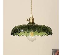 HWSY Lustre en Verre Industriel Vintage Japonais en Laiton, avec Finition en Laiton et Verre Vert, adapté au Salon, Salle à Manger, Chambre à Coucher, îlot de Cuisine, comptoir de Bar Interesting
