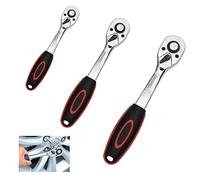 HWTONG 3 Pcs liquet Dynamométrique Réversible 72 Dents, Levier Inversion Encastré, Éjection Rapide (1/2"/1/4"/3/8")