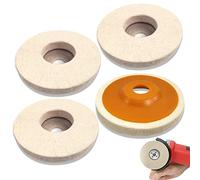 HWTONG 4Pcs Diamètre 125mm Disque de Polissage Meuleuse, Bore Dia 22mm, Laine Roue de Polissage pour Verre, Céramique, Métal, Marbre