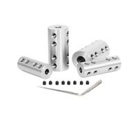 HWWW 1 Pièce De Couplage Rigide Étendu en Acier 45# D14/16 * L35 | Connecteur D'arbre De Transmission De Moteur À Couple Élevé De 4/5 À 10mm Avec Clé À Vis De Réglage(4-4m(D14 L35))
